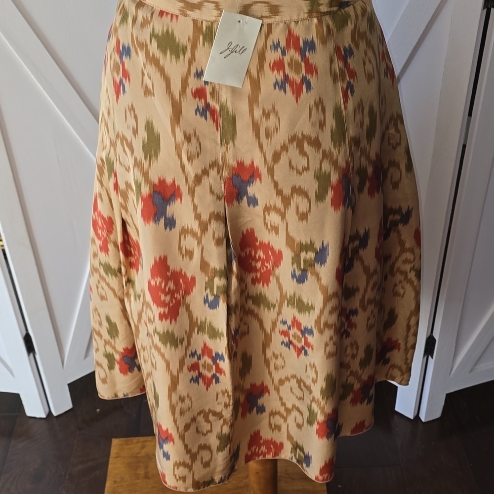 J. Jill Womens Silk Skirt A Line Lined Side Zip Ikat Print - Picture 3 of 7